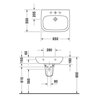 Раковина DURAVIT D-CODE 65х50 23106500002. Фото