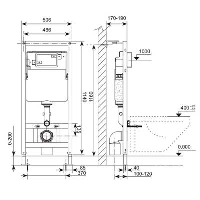 Инсталляция для подвесного унитаза IDDIS Neofix NEO0000I32. Фото