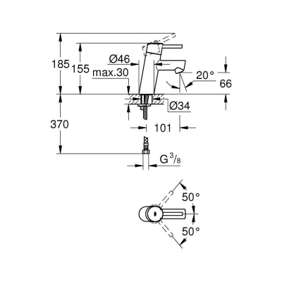 Смеситель для раковины GROHE Concetto 3224010E. Фото