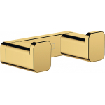 Двойной крючок AddStoris Hansgrohe 41755990, полированное золото Двойной крючок AddStoris Hansgrohe 41755990, полированное золото для ванной комнаты. Фото